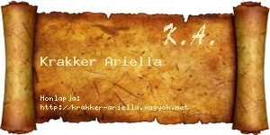 Krakker Ariella névjegykártya